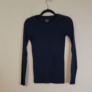 Basic Long Sleeve Crewneck Top - Navy J. Crew